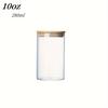 Glass jar with bamboo lid 280ml 10oz glass food storage container, suitable for kitchen spice jars, coffee jars, dried fruit jar