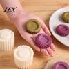 Personalized Cookie Stamp Sunflower Pattern Round Mooncake Mold, Hand Press Double Ended Plastic Pastry Kitchen Tool Tool, Easy Clean Dough