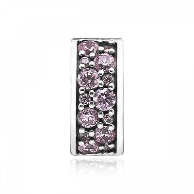 Pandora 791817pcz Shining Elegance Spacer Pink Clip Silver Charm