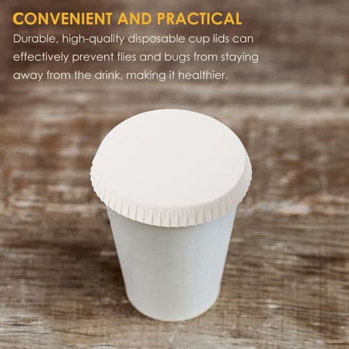 100pcs Paper Cup Drinking Lids Coffee Cup Hot Cup Lids Cafe Hotel KTV 75mm