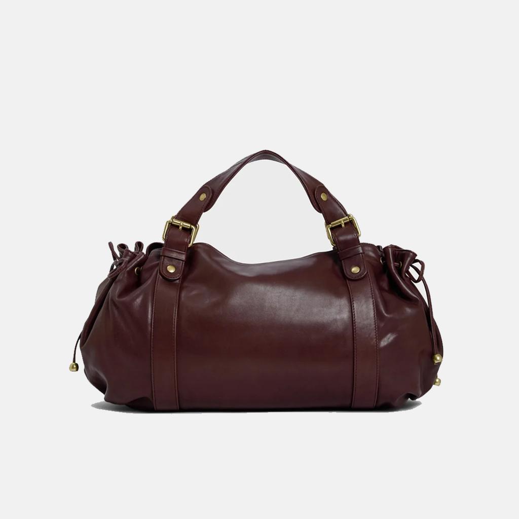 Women's Crossbody Simple Handbag Commuter Shoulder Boston Bag Stylish Versatile Work Bag Soft Polyester Interior