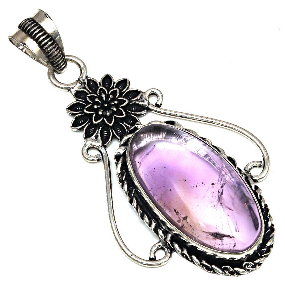 

Pendant Ametrine Cabochon Gemstone Handmade Silver Jewelry 2.5