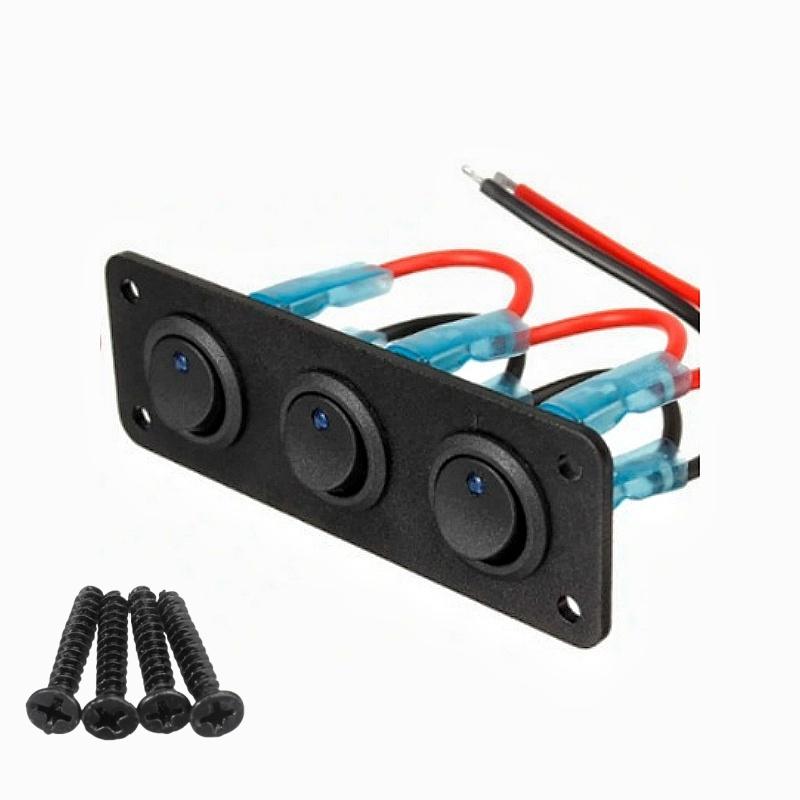 12V 1-4 Gang Universal Toggle Switch Panel USB Car Boat Marine RV Truck Blue LED Styling Accessories Marine Rocker Switch