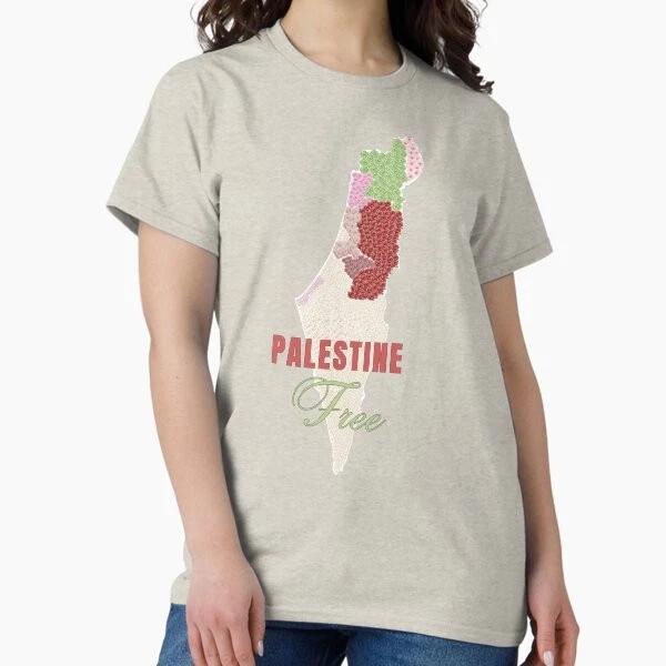 Floral Palestine Map ( Free Palestine) Classic T Made In Usaaus Tshirt S2xl S