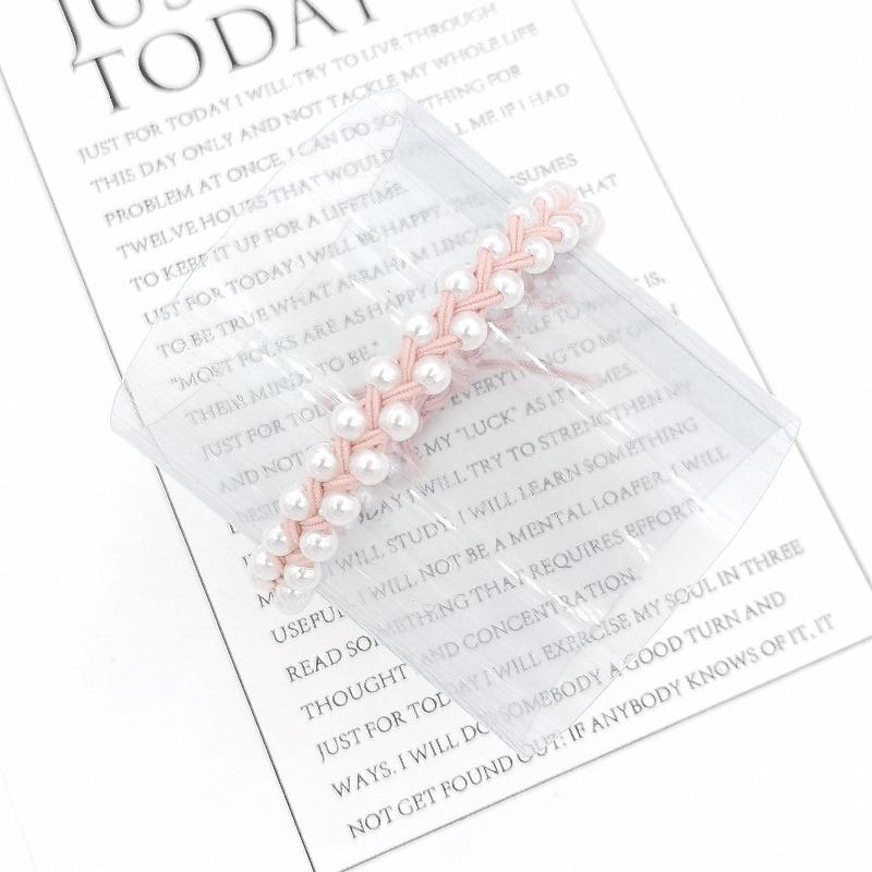 Koreanische einfache Perle elastische Haarbänder Frauen elegante Haar Seil Krawatten Mädchen Kopfbedeckungen Haar-Accessoires
