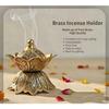 DSH Flower Design Dhoop Dani Brass Dhuna Loban Burner Round Dhooni