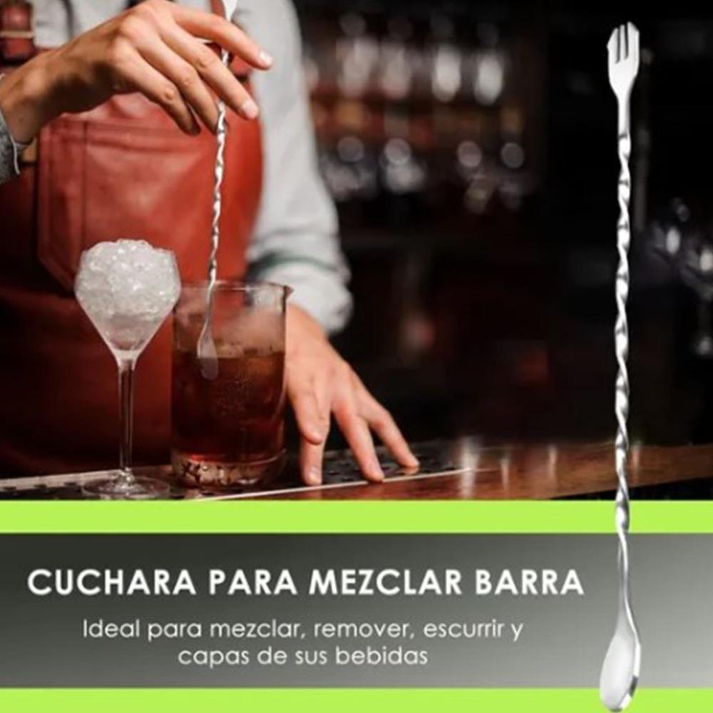 Long Handle Spoon Bar Tool Set Stainless Steel Cocktail Shaker Set Cocktail Muddler Set Home