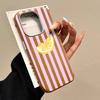 Lemon Pink Stripes Soft Phone Case For Samsung Galaxy A16 A35 A54 A55 5G S26 S22 S23 FE S24 Plus S25 Ultra Leather Texture Funda