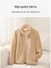 Women's Thick Fleece-Lined Jacket - Warm, Casual, Stand-Up Collar Cardigan for Autumn & Winter