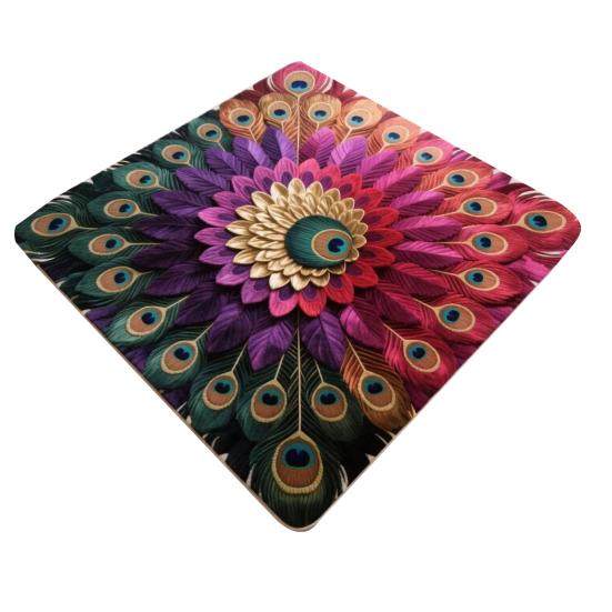 Peacock Indoor Door Mat Non Slip Front Door Mat Peacock Animal Feathers Floor Area Rug for Entryway Living Room Bathroom