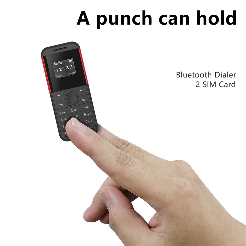 BM222 Unlock Mini Mobile Phone With Blacklist Function 0.66 Inch Mobile Phone Dialer Dual SIM Cards For Elderly Kids