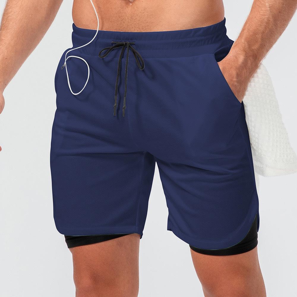 Men's PRO Breathable Mesh Double Layer Quick-Dry Loose Fit Running Shorts