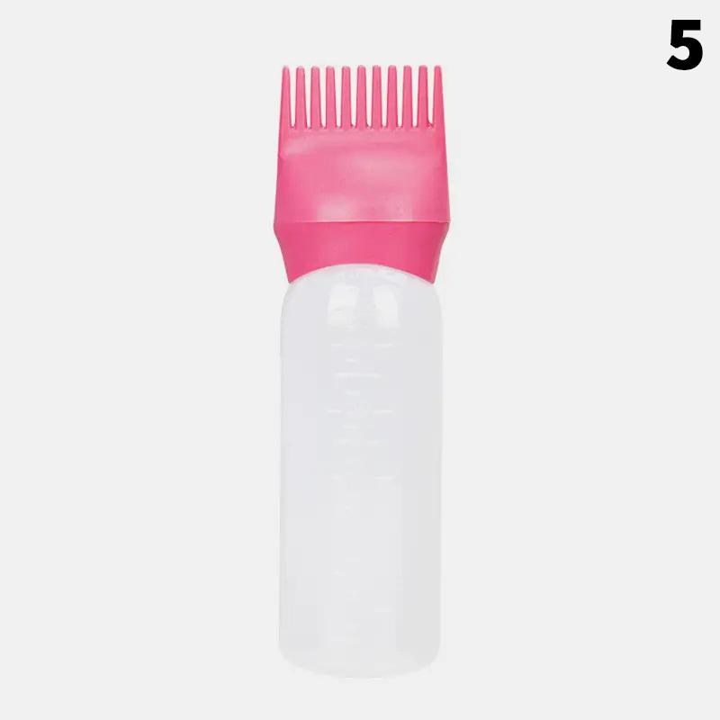Shampoo Brush Empty Hair Shampoo Bottle With Comb Teeth Salon Treatment Oil Perm Dye Bottle Color Plastic Dry Cleaning Bottle