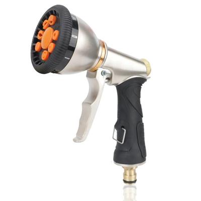 High Rressure Hose Handheld Water Sprayer with 9 Nozzle Patterns for Lawn and GardenAdjustable Heavy Duty Garden Water Gun