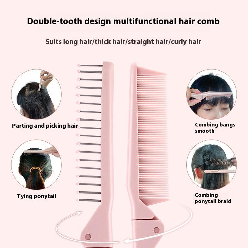Dwufunkcyjny Składany Grzebień Podróżny Antystatyczny Narzędzie do Włosów Kręconych Miękkie Zęby Rozczesywanie Przenośny Dla Dziewcząt Akcesoria do Stylizacji Włosów