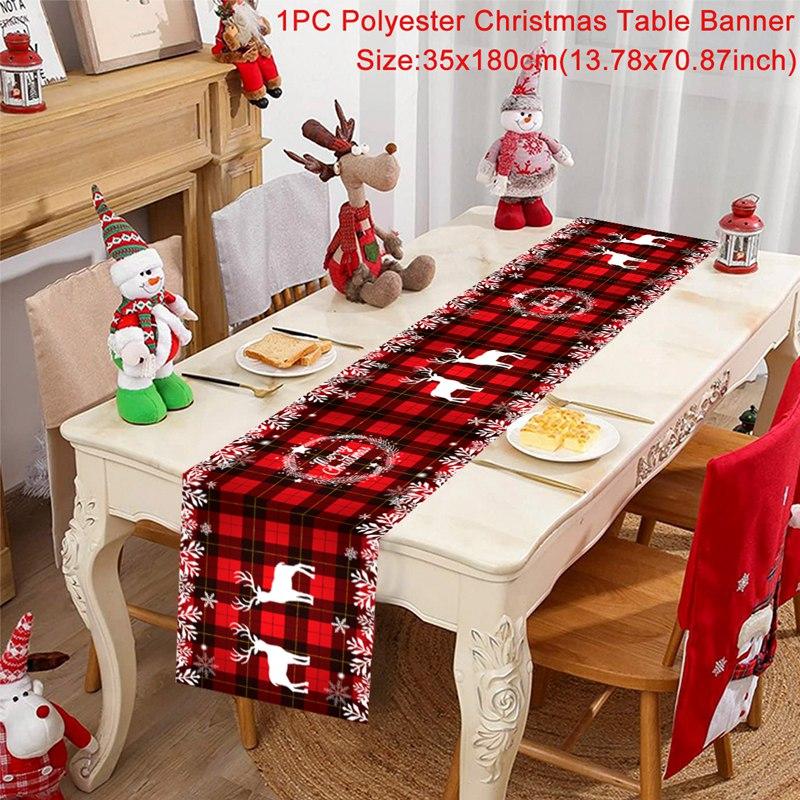 Christmas Tablerunner Merry Christmas Decoration For Home Tablecloth Kitchen Xmas 2025 Navidad Kerst Natal Happy New Year 2025