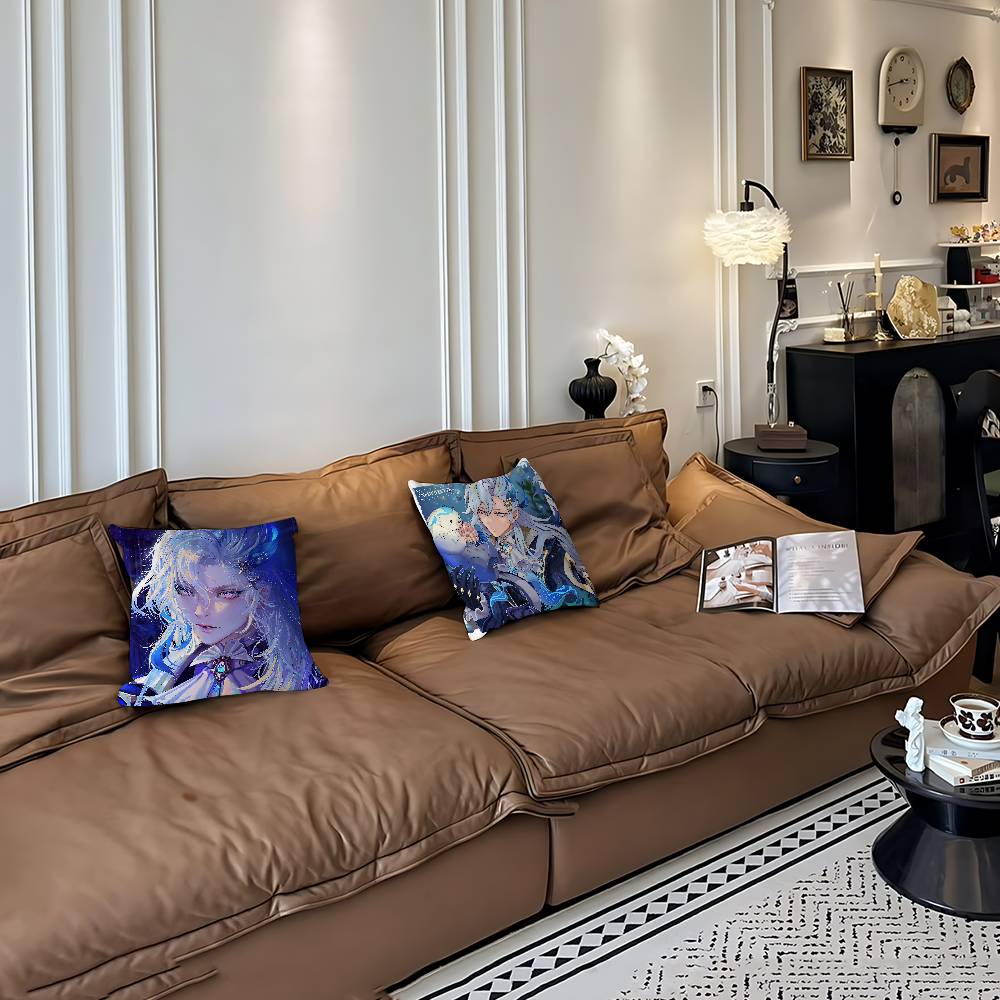 Neuvillette Genshin Impact Pillow Case Removable Washable Cushion Cover – All-Season Soft Linen