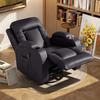 Reclining Massage Heating Chair, Relaxation Chair, Backrest, 360 Swivel, 82 x 99 x 103 cm, Brown