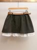 Autumn/Winter French Retro A-Line High-Waist Patchwork Skirt