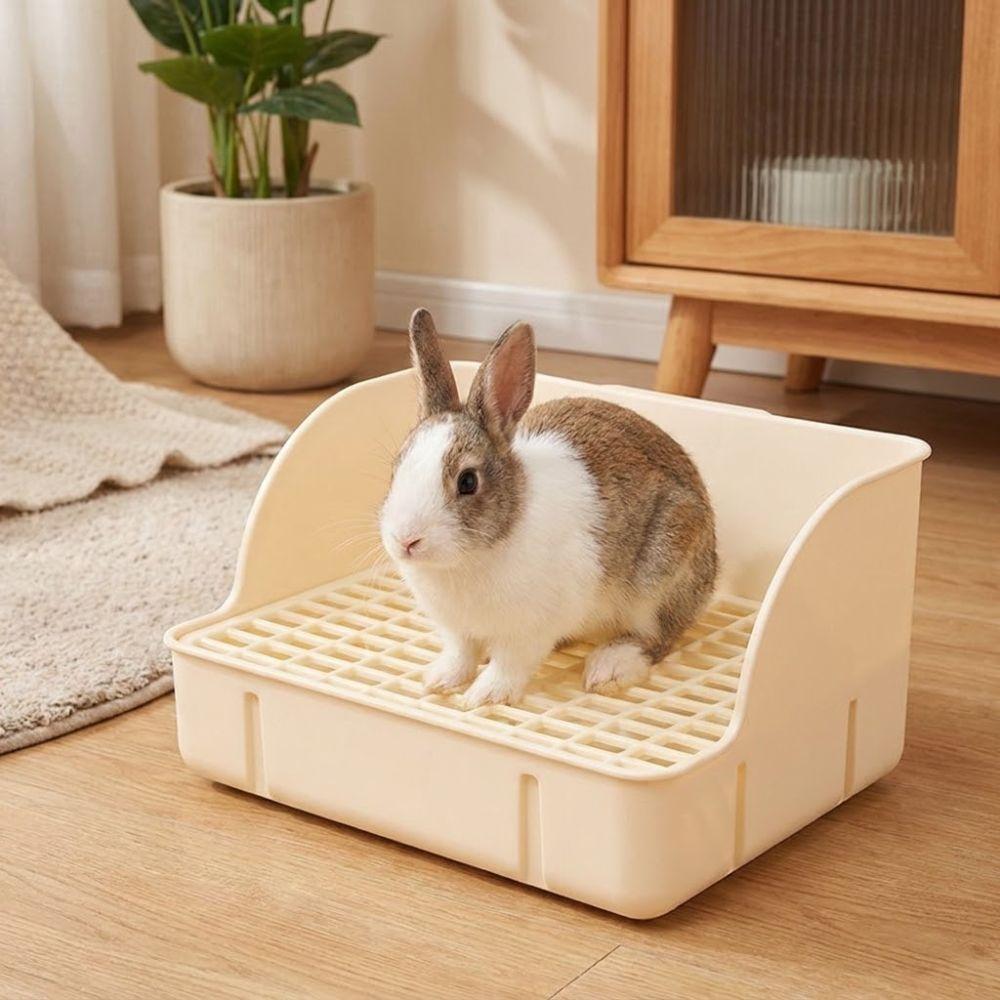 Potty Trainer Rabbit Litter Box Detachable Grids Small Animal Litter Pan for Cage Use