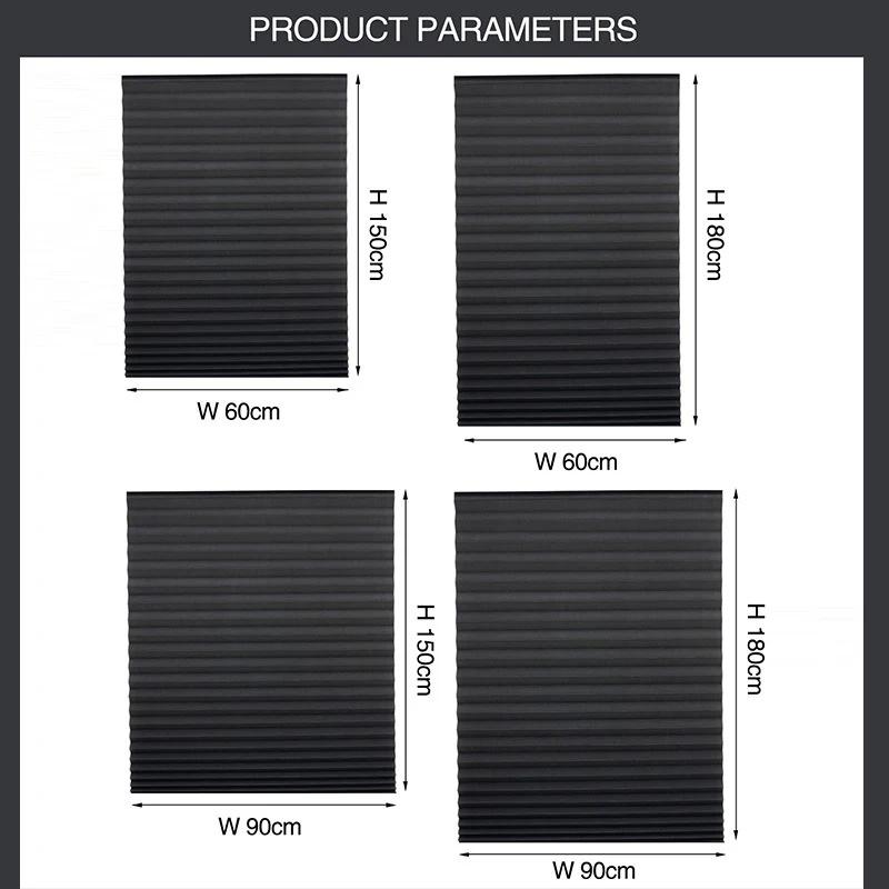 Pleated Window Blinds Temporary Window Shades Cordless Light Filtering Pleated Paper Shades Room Darkening Blind for Home Office