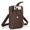 Retro Top Layer Cowhide Fashionable Large Screen Mobile Waist Bag Multifunctional Genuine Leather Men's Shoulder Crossbody