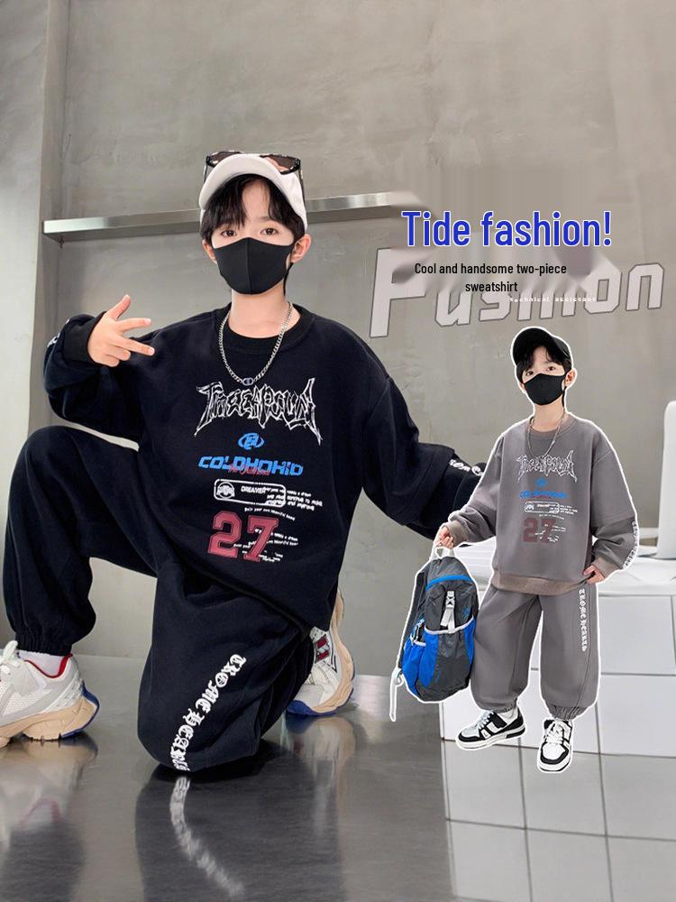 Klučičí sportovní podzimní dvoudílná souprava 2025 - Cool styl pro velké kluky