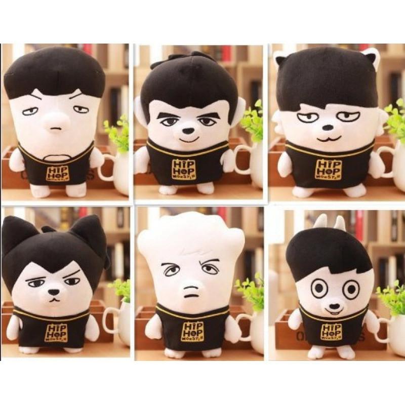 Iconic Boys Bangtan Plush Toy Figure Black Color Soft Material Home Doll Office