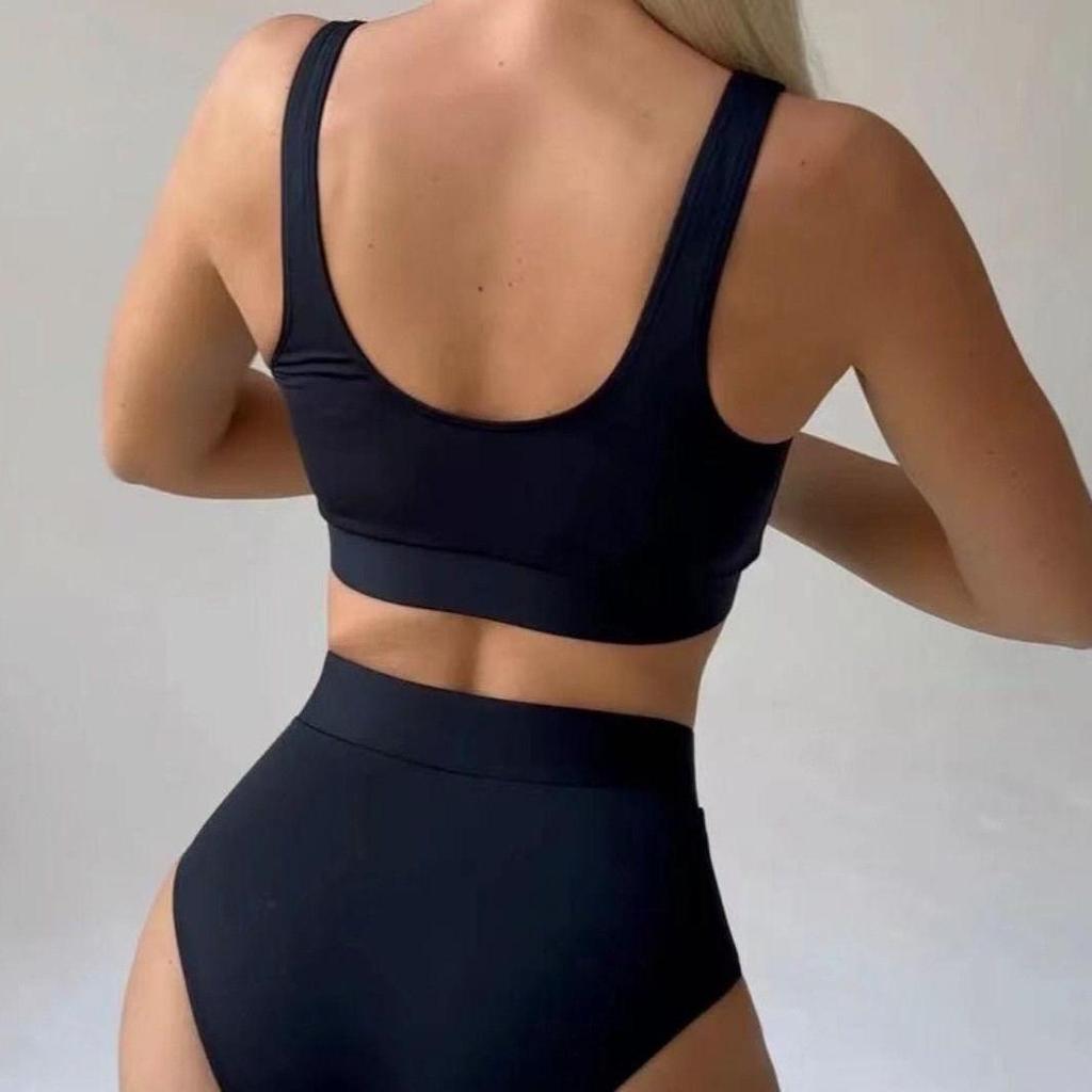 2026 Backless Solid Color Split Bikini - New Style Sexy Women's Swimsuit