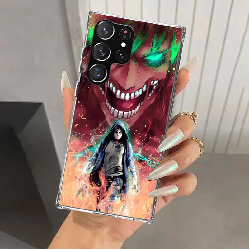 Attack Anime Phone Case for Samsung Galaxy S26 S24 S23 Ultra S25 Edge S22 S21 Plus S20 FE + Soft Print Shell Funda Galaxy S25 S2