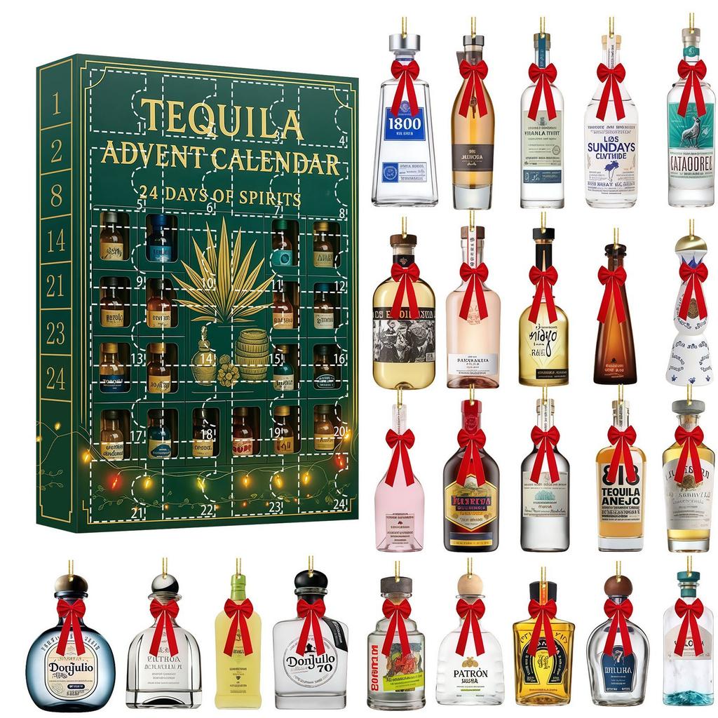 Tequila Adventskalender Tequila Flaschen Stil Flacher Anhänger Weihnachten Blindbox