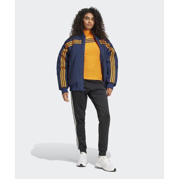 adidas Originals 70s Striped Baseball Collar Zipper Closure Reversible Loose Fit Pilot Drop Shoulder Long Sleeve Jacket Women Jacket JN7657
