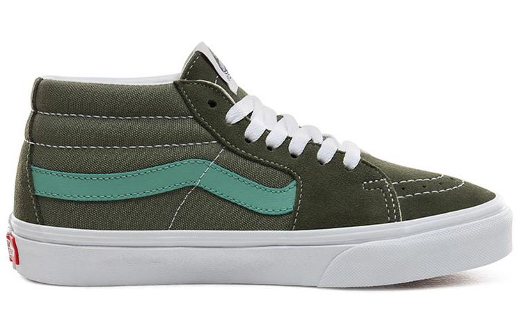 Men's Sneakers Vans SK8 Lightweight Mid Top Skateboard Shoes Unisex Dark Green