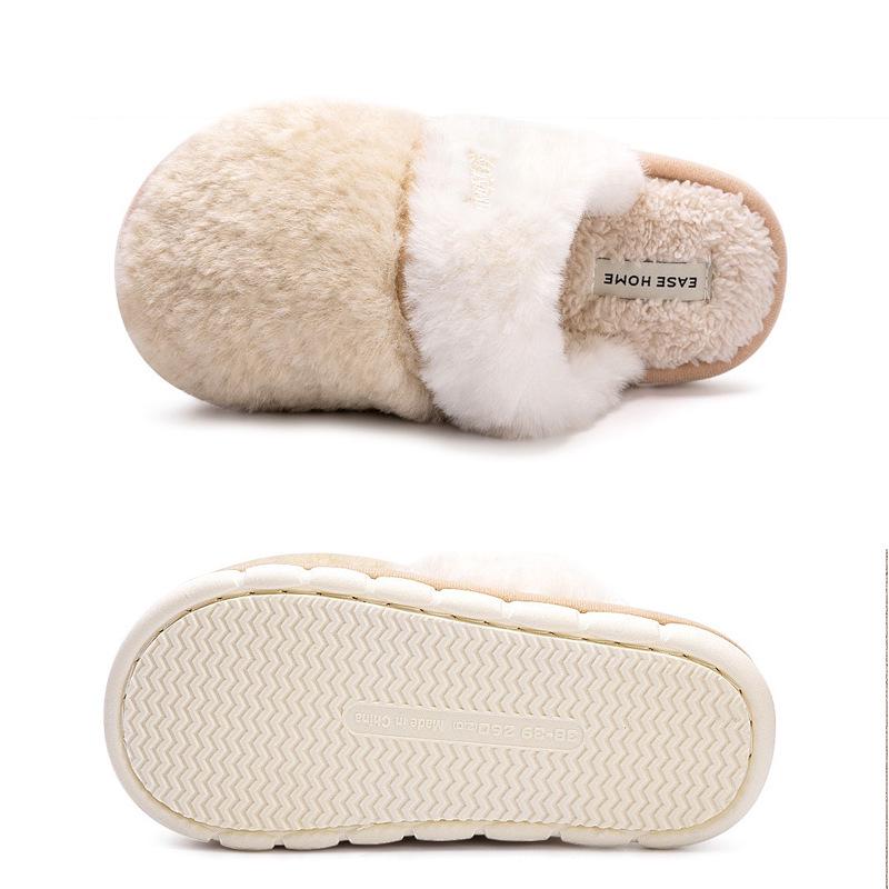 Women's and Men's Non-Slip Winter Plush Cotton Slippers