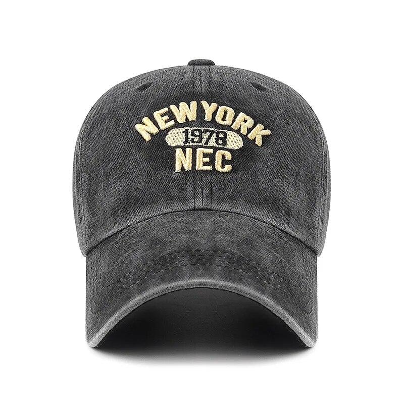 Baseball Cap Korean Washed Cotton Soft Top Hat Four Seasons Men's And Women's Embroidered American Letter Cap