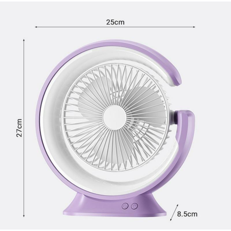 Ventilateur Portable 2026 New USB Rechargeable Fan Desktop Outdoor Fan with Night Light