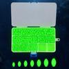 900pcs Luminous Fishing Beads Oval Plastic Glow Fishing Beads Fishing Line Beads Fishing Tackle Accessories