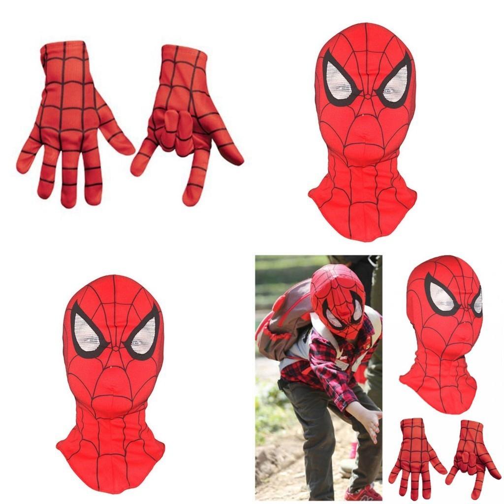 Lebendige Kinder Spiderman Maske Vollkopf Cosplay Mit Weichen Handschuhen Für Halloween Spaß