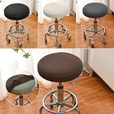 New Washable Chair Seat Cover Slipcover Removable Round Stool Covers with Elastic Bands Chair Cover for Bar Swivel Chair