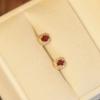 Shining  Inlaid Red Gemstone Crystal Square Earrings For Women New In Exquisite Stud Earings Fashion Party Jewelry
