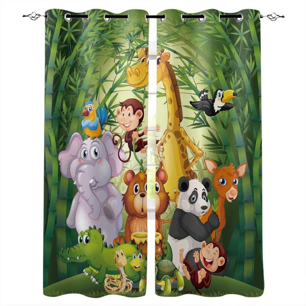 Curtain Forest Zoo Cartoon Children 3D Digital Printing High Density Blackout
