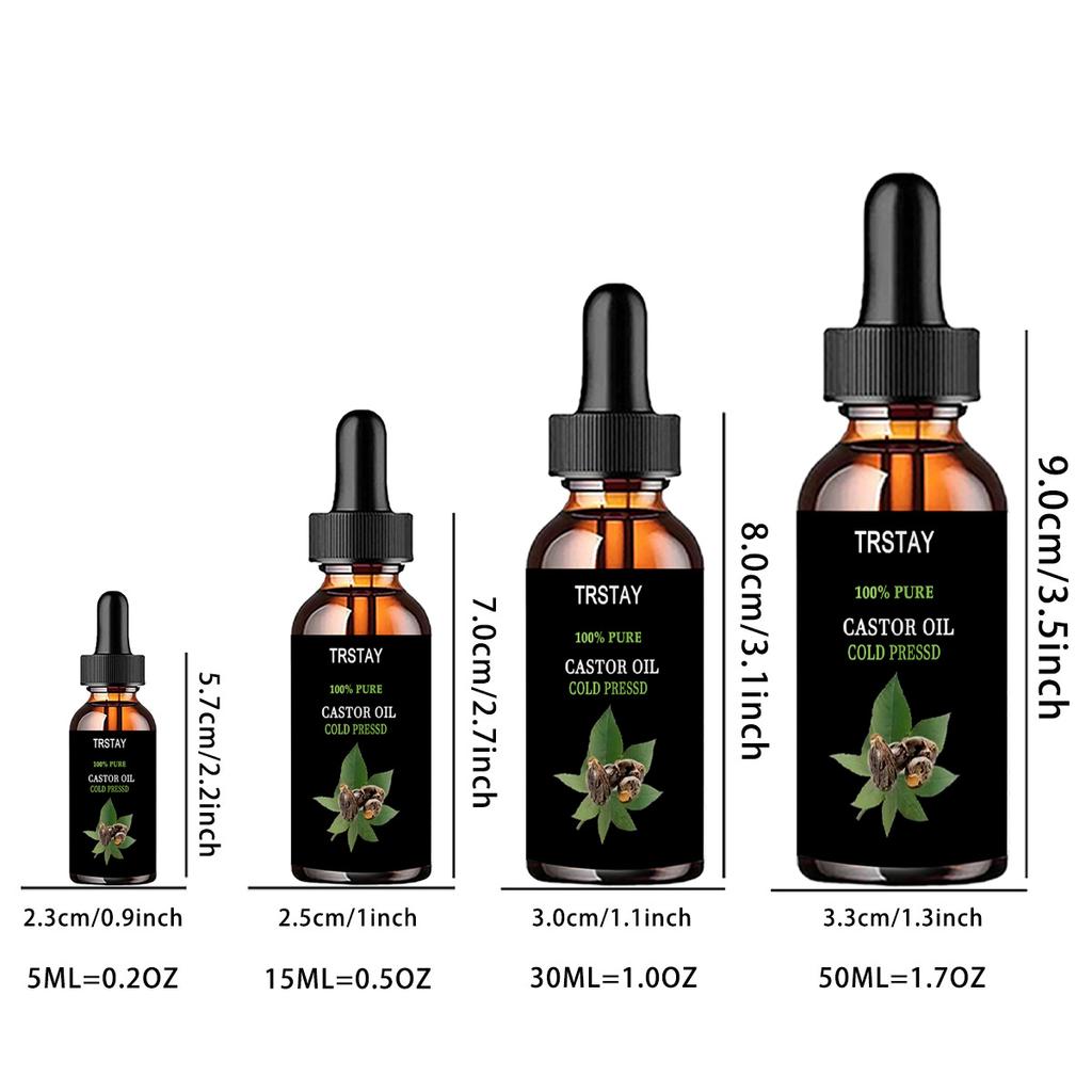 Natürliches Rizinusöl stärkt das Haar, stimuliert die Haarregeneration und lässt das Haar wachsen