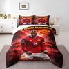 Duvet Cover Set with 2 Pillowcases 3 Pieces - Bruno Fernandes Manchester United Action Print - Red Soccer Decor for Fans