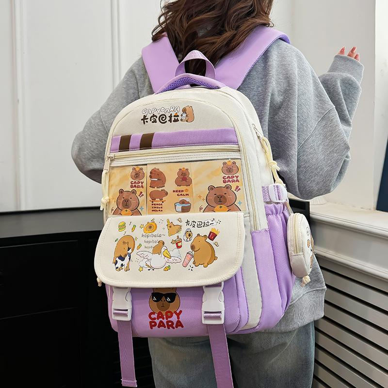 New schoolbag cute cartoon primary and secondary school students backpack large capacity load reduction casual backpack