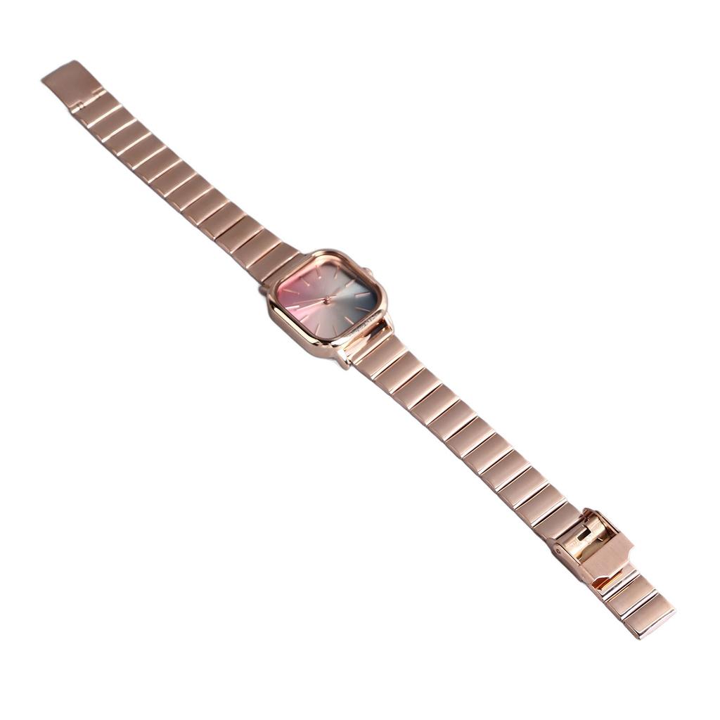 Women Stainless Steel Bracelet Wrist Watch Colorful Dial Water Resistant Elegant Luxury Lady Analog Dress Watch Rose