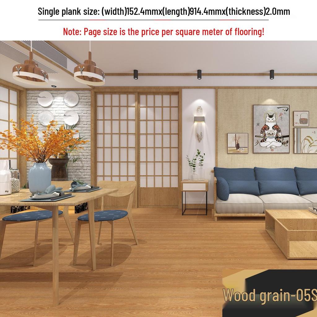 מדבקת רצפת אבן ויניל עמידה למים עם הדבקה עצמית: כיסוי PVC עבה ועמיד בפני שחיקה לחדרי שינה