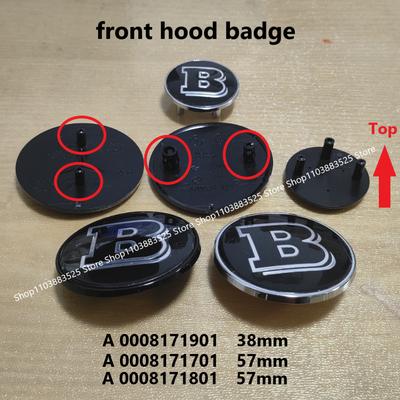 1pcs 38/57mm Car Front Hood Emblem Badge Bonnet For BRABUS W204 W205 W207 W206 W177 W212 W213 W221 W246 GLA GLC CLA Accessories