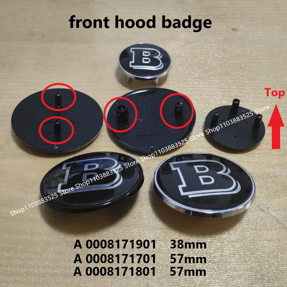 1pcs 38/57mm Car Front Hood Emblem Badge Bonnet For BRABUS W204 W205 W207 W206 W177 W212 W213 W221 W246 GLA GLC CLA Accessories