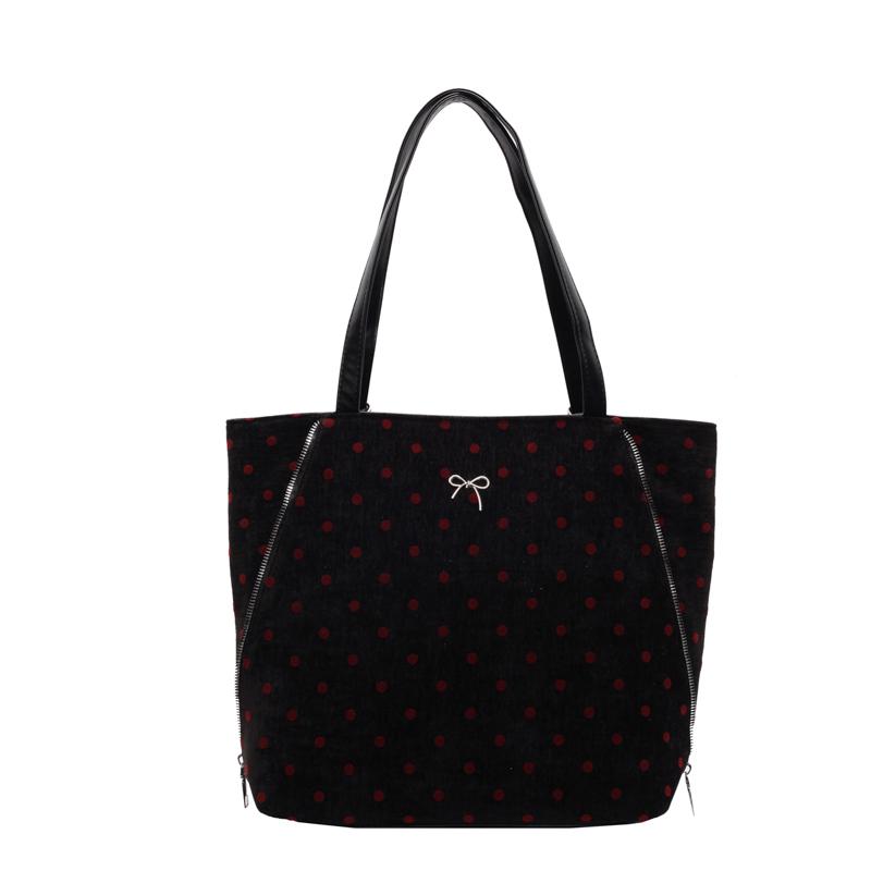 Vintage Tragetasche Damen Dot Print Unterarmtasche Große Kapazität Umhängetasche Multifunktionaler Rucksack