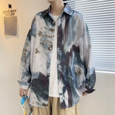 2024 Casual Long Sleeved Shirt Ins Loose Shirt Men'S Summer Trend Versatile Casual Jacket